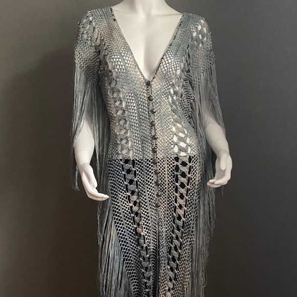 Constance McCardle Tops - hand crocheted cardigan custom made